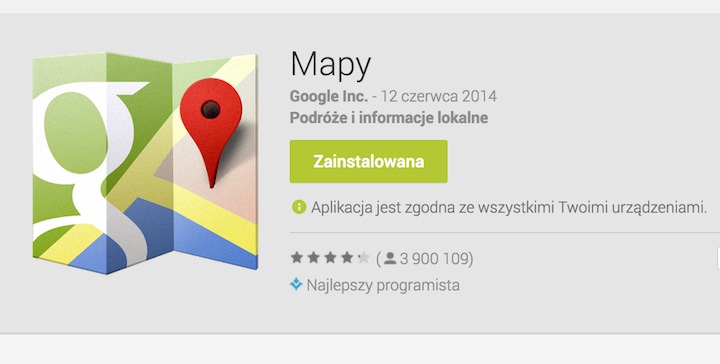 Mapy Google w Google Play
