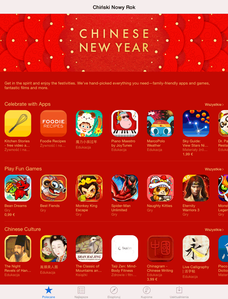 Chiński Nowy Rok 2015 w App Storze