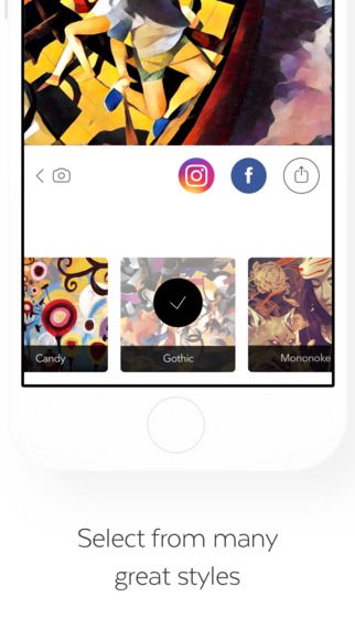 Aplikacja Prisma (screen iOS)