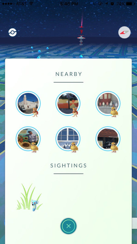 Nowy widok Nearby w Pokemon GO (screen)