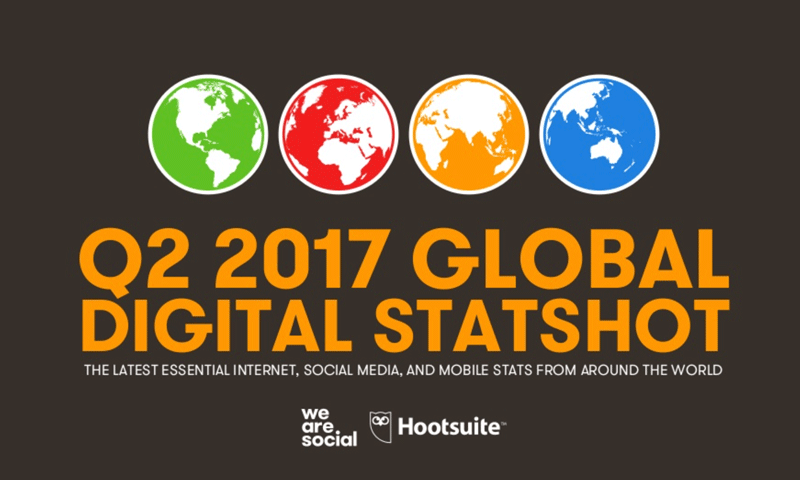 Global Digital Snapshot 2Q 2017 - statystyki internetu, mobile'a i social mediów na świecie 