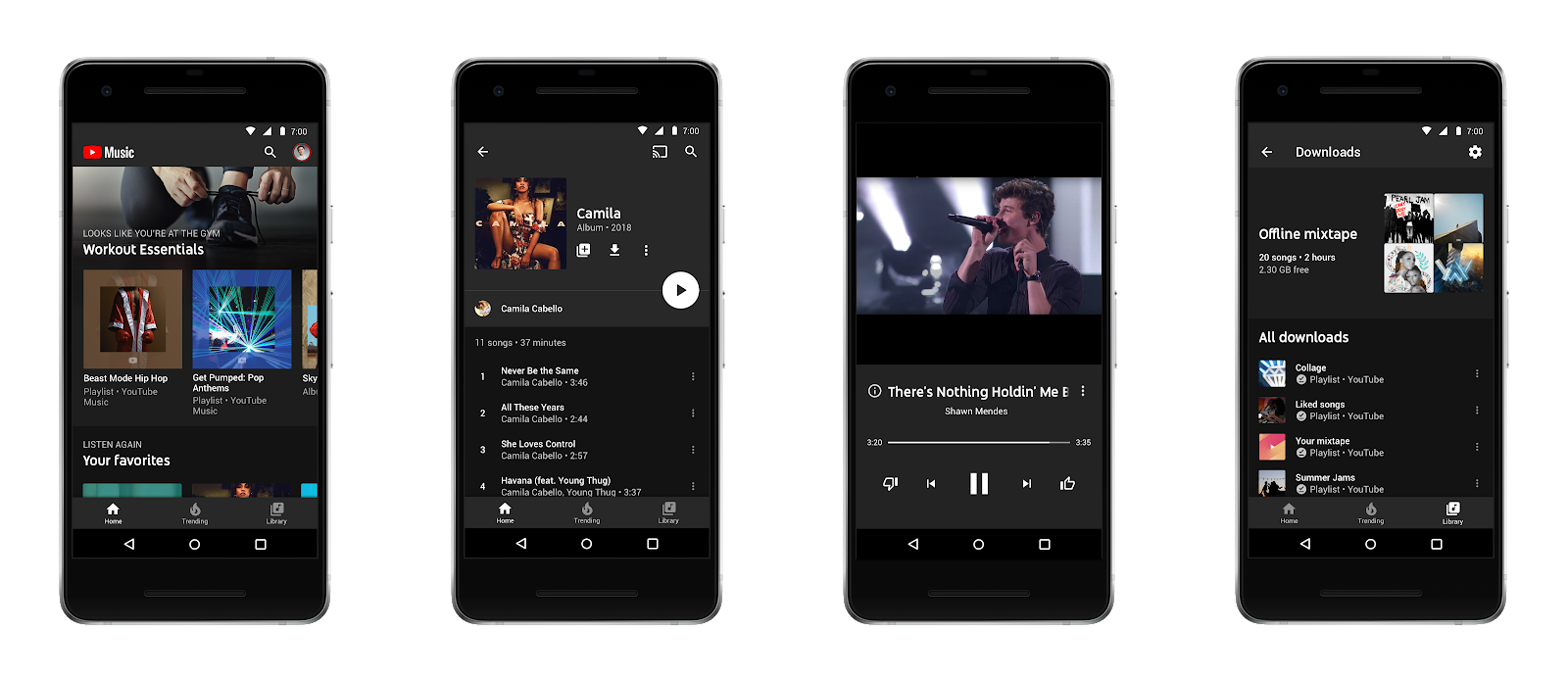 Zrzuty ekranu z nowej aplikacji mobilnej YouTube Music