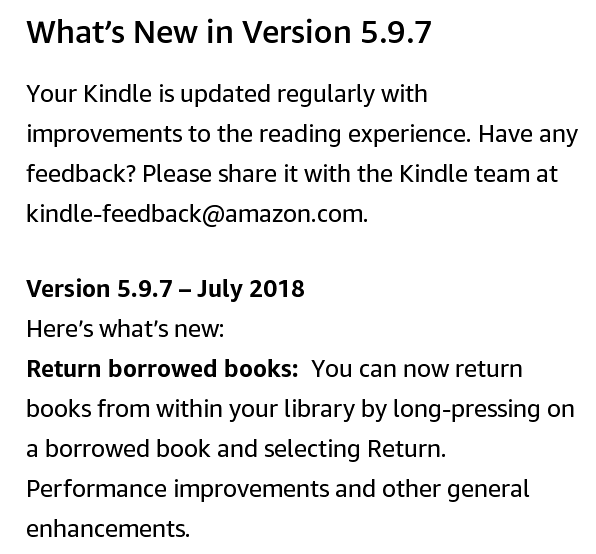 Kindle Software 5.9.7 - What's new?