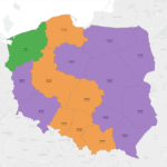 Mapa Polski - PING wg województw