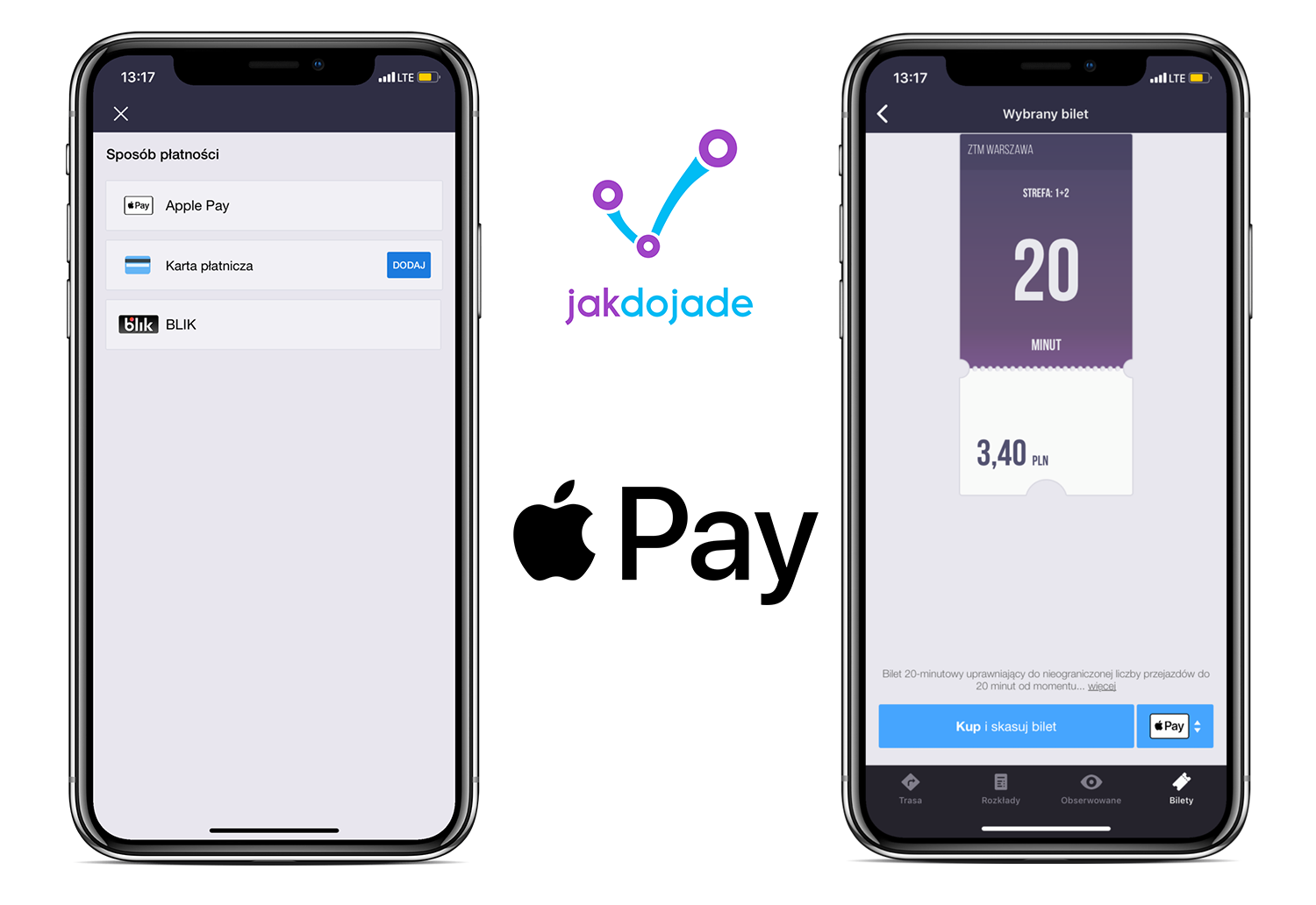 Apple Pay w aplikacji JakDojadę