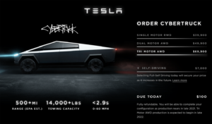 Wstępne rezerwacje na Tesla Cybertruck