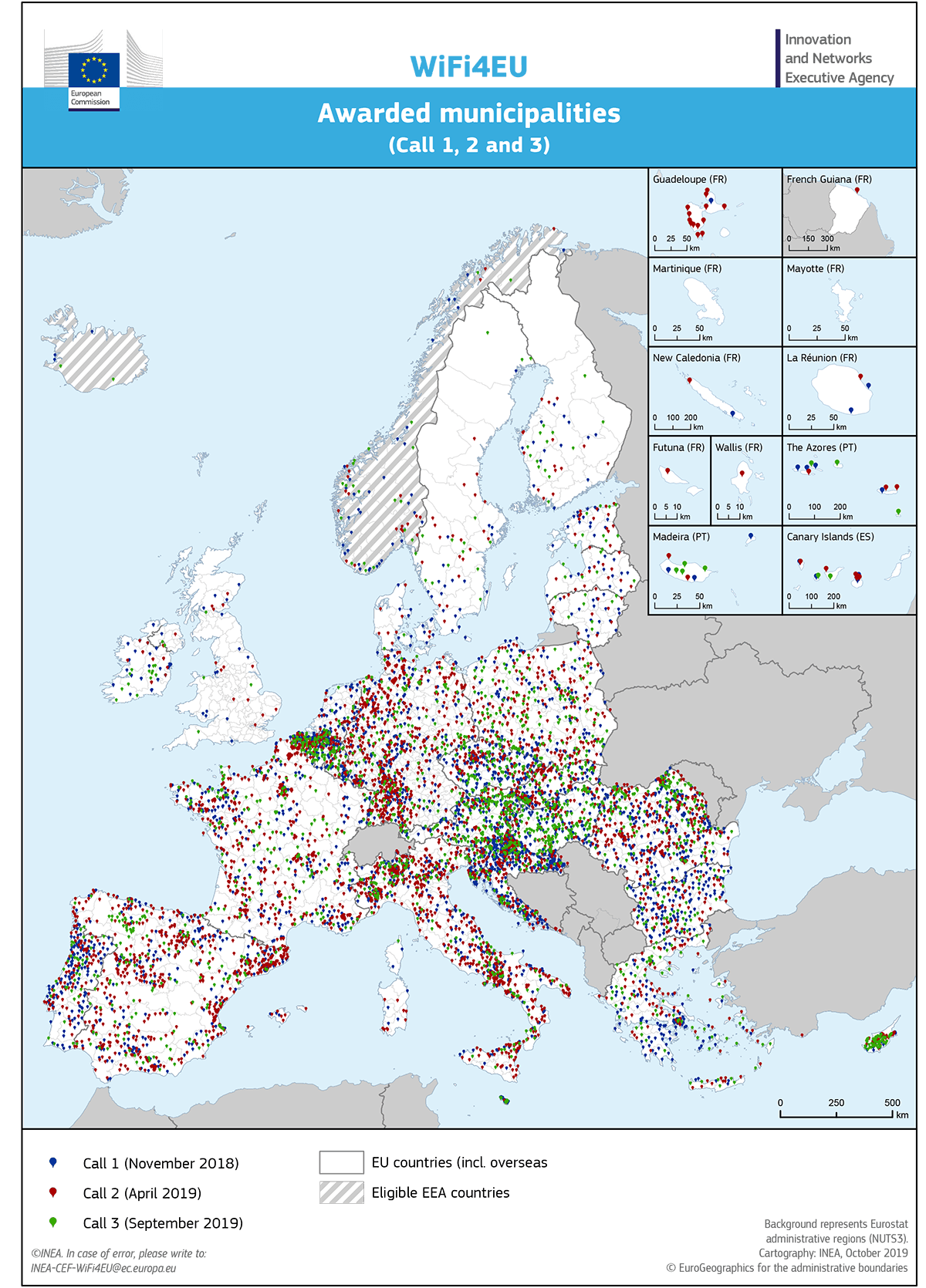 Mapa WiFi4EU (Europa)