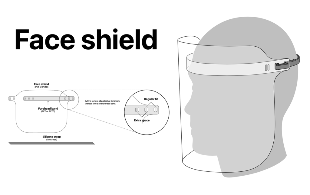 Apple Face Shield - instrukcja i pliki projektowe
