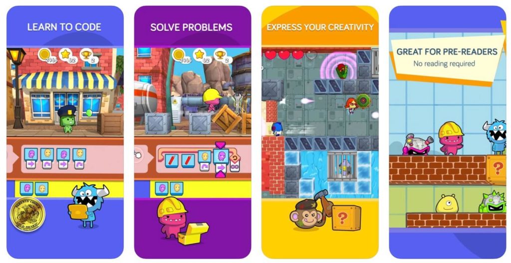 Zrzuty ekranu z aplikacji codeSpark Academy: At Home Kids Coding