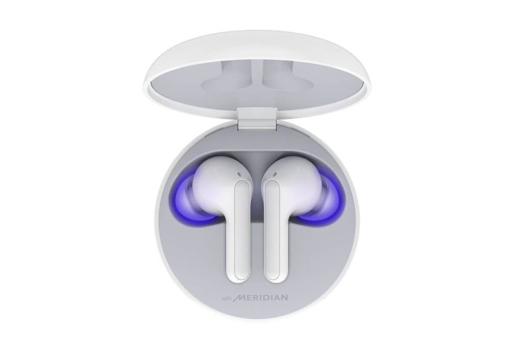 Słuchawki douszne LG TONE Free (białe) w etui dezynfekującym UVnano (Meridian)
