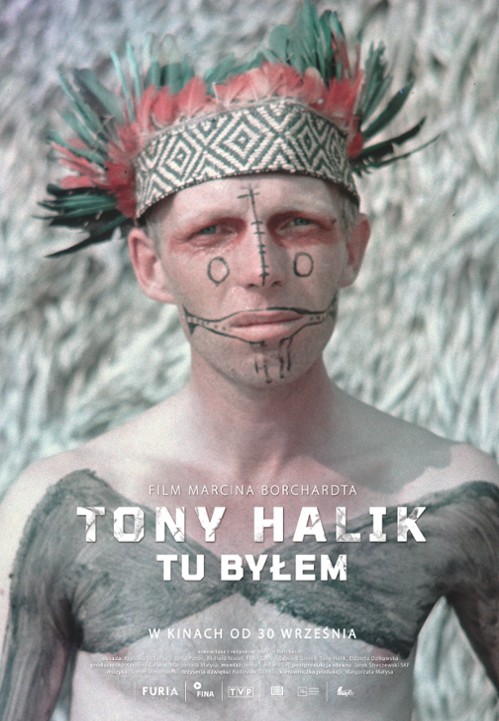 Plakat filmu dokumentalnego „Tony Halik – tu byłem” (film dokumentalny Marcina Borciucha) 2020 r.