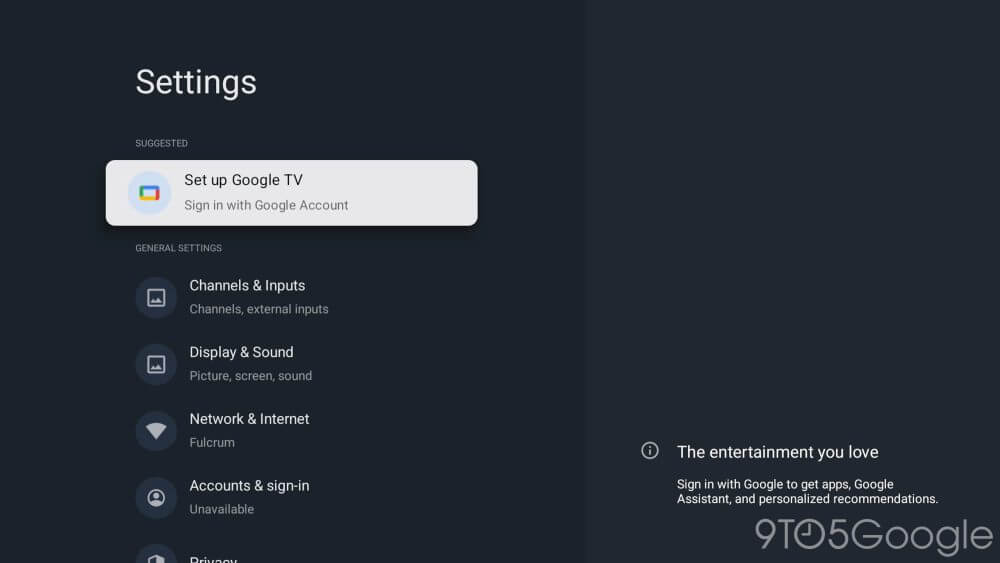 Ustawienia Google TV - przejście z trybu podstawowego do smart