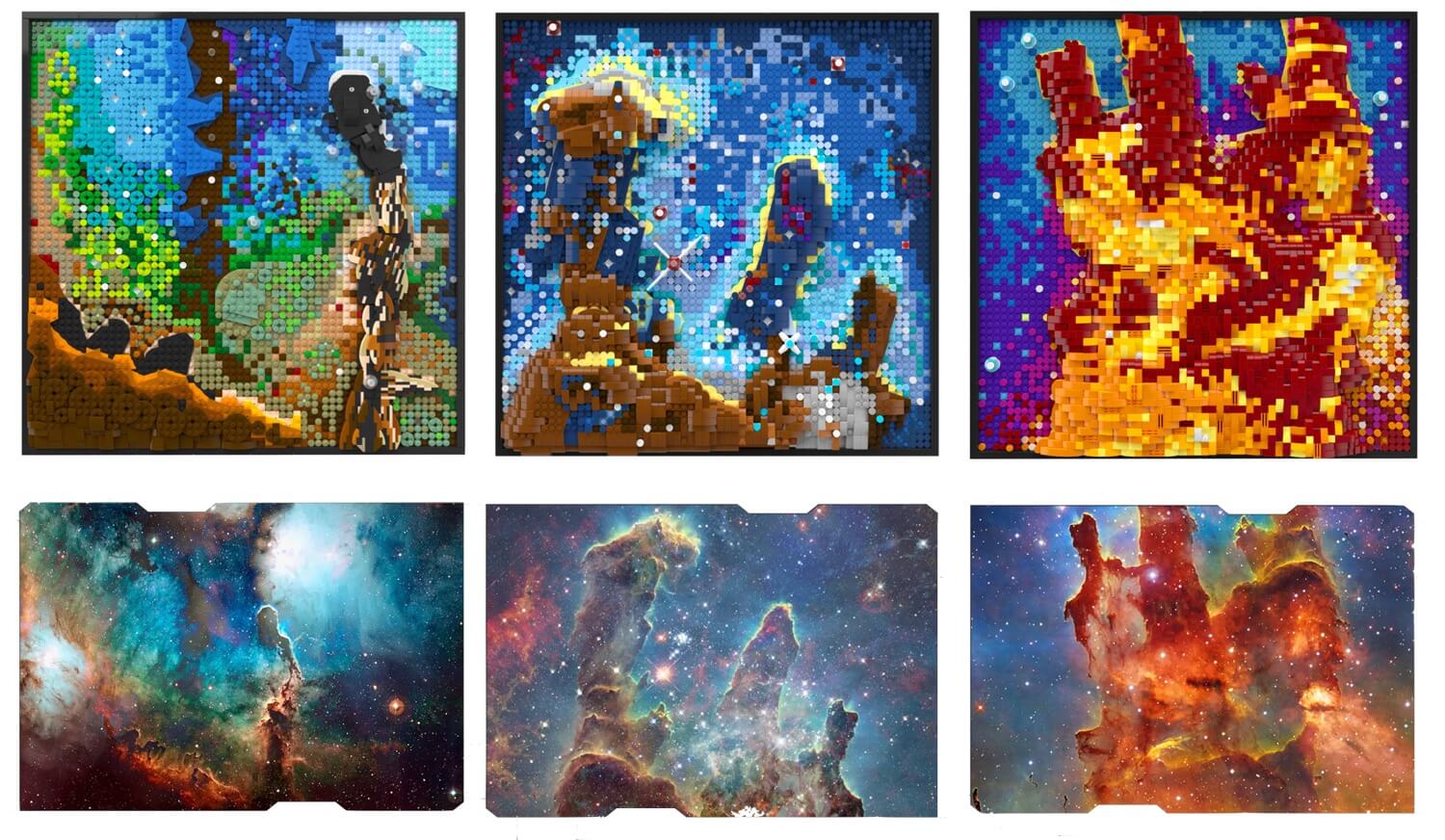 Zdjęcia z teleskopu Hubble'a na obrazkach 3D z klocków LEGO