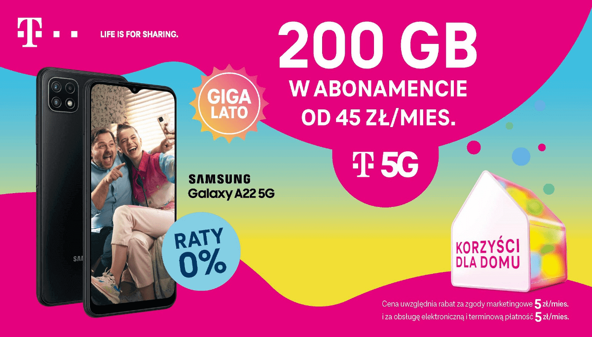 Oferta GIGAlato w T-Mobile z paczką 200 GB internetu (lipiec 2021)