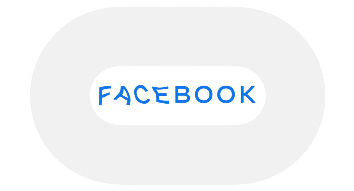 Zniekształcone logo Facebooka w znaku Oculusa