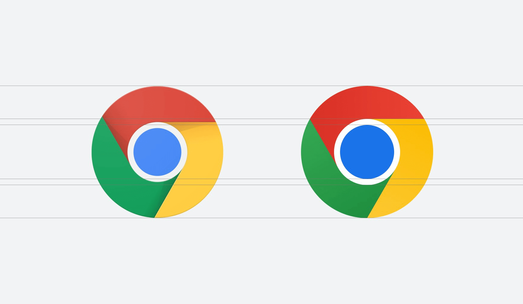 Dotychczasowa (po lewej) i nowa (po prawej) ikona przeglądarki Chrome